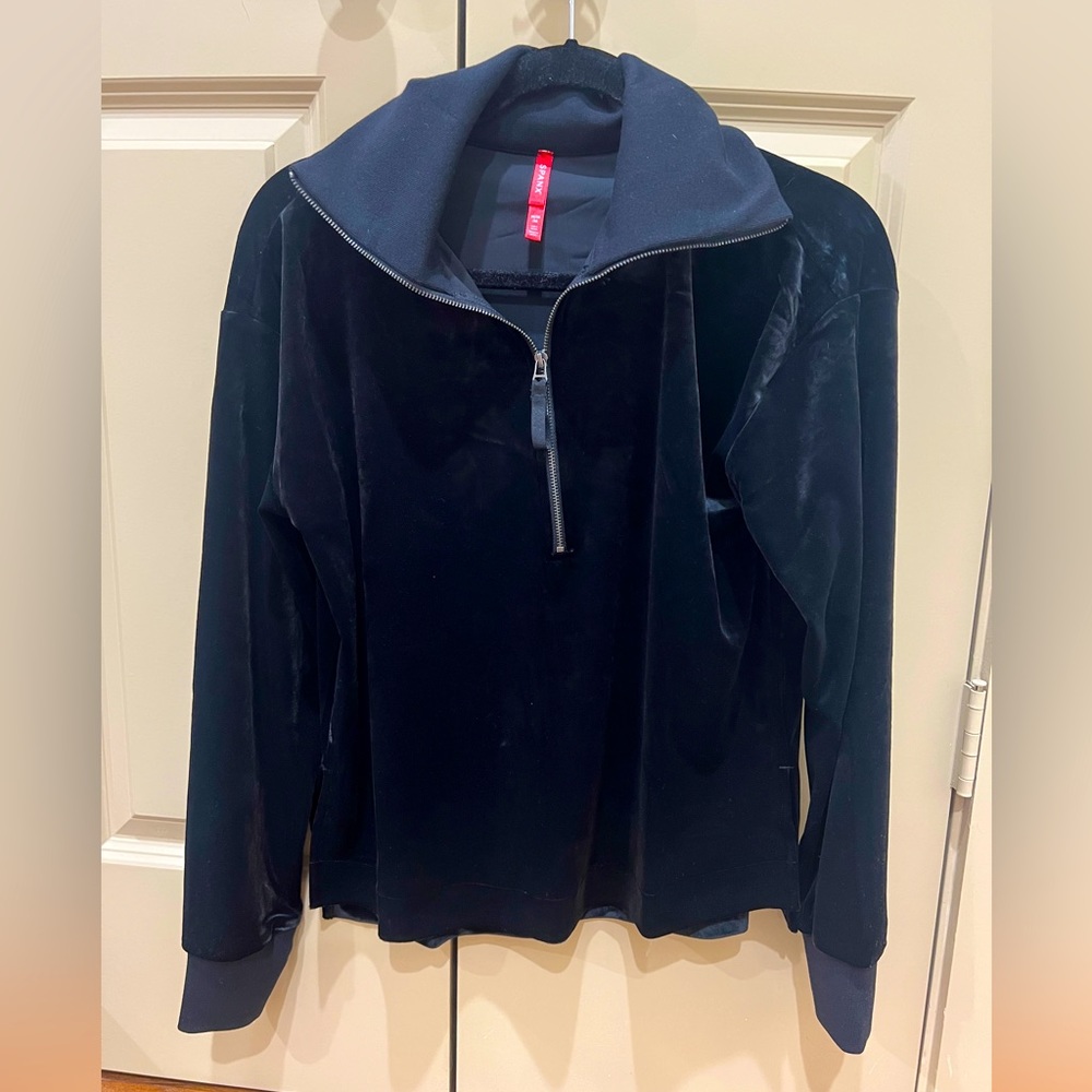 Spanx velvet half zip size medium NWT